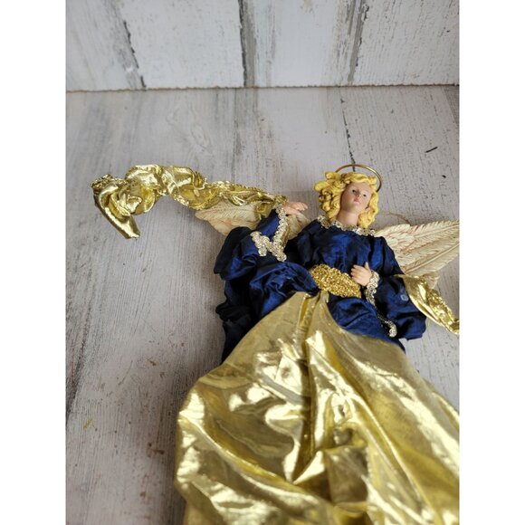 vintage golden angel large ornament Xmas religious - Picture 3 of 10